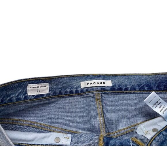 PacSun Vintage Loose Ripped Jeans in Light Blue Denim - Picture 3 of 3